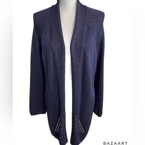 🔥🔥Chico’s open cardigan sweater sz 2 metallic midnight blue purple